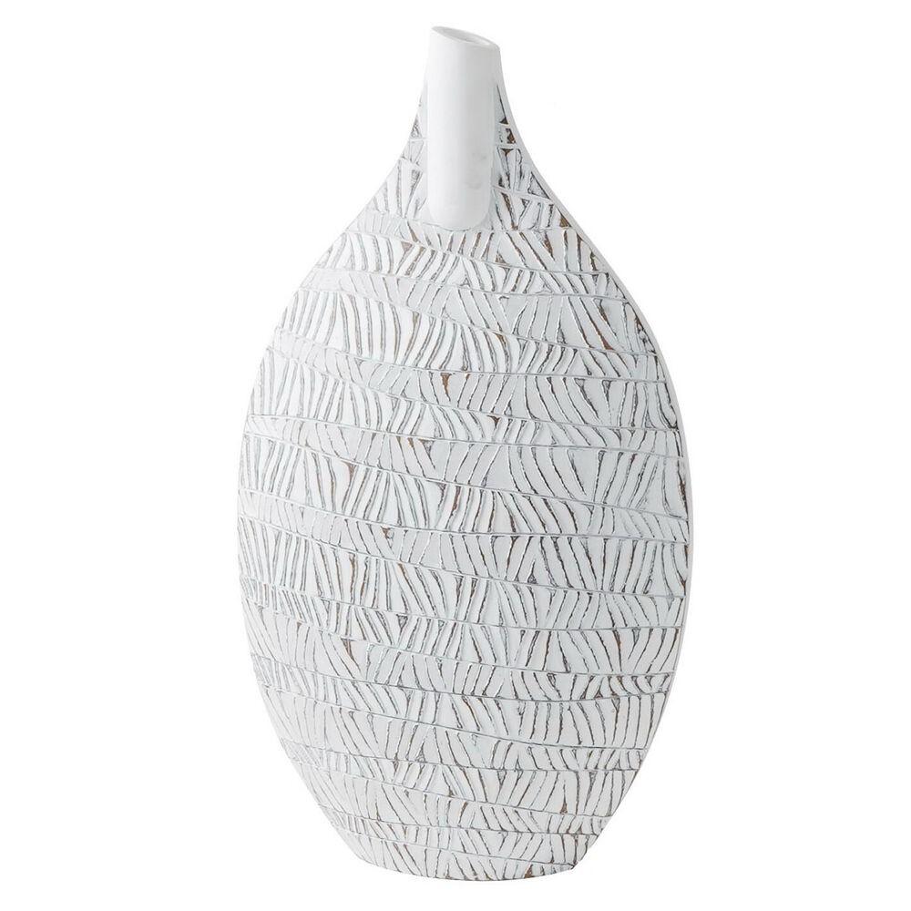 Vase Hvid Harpiks Moderne 32 x 13 x 57 cm