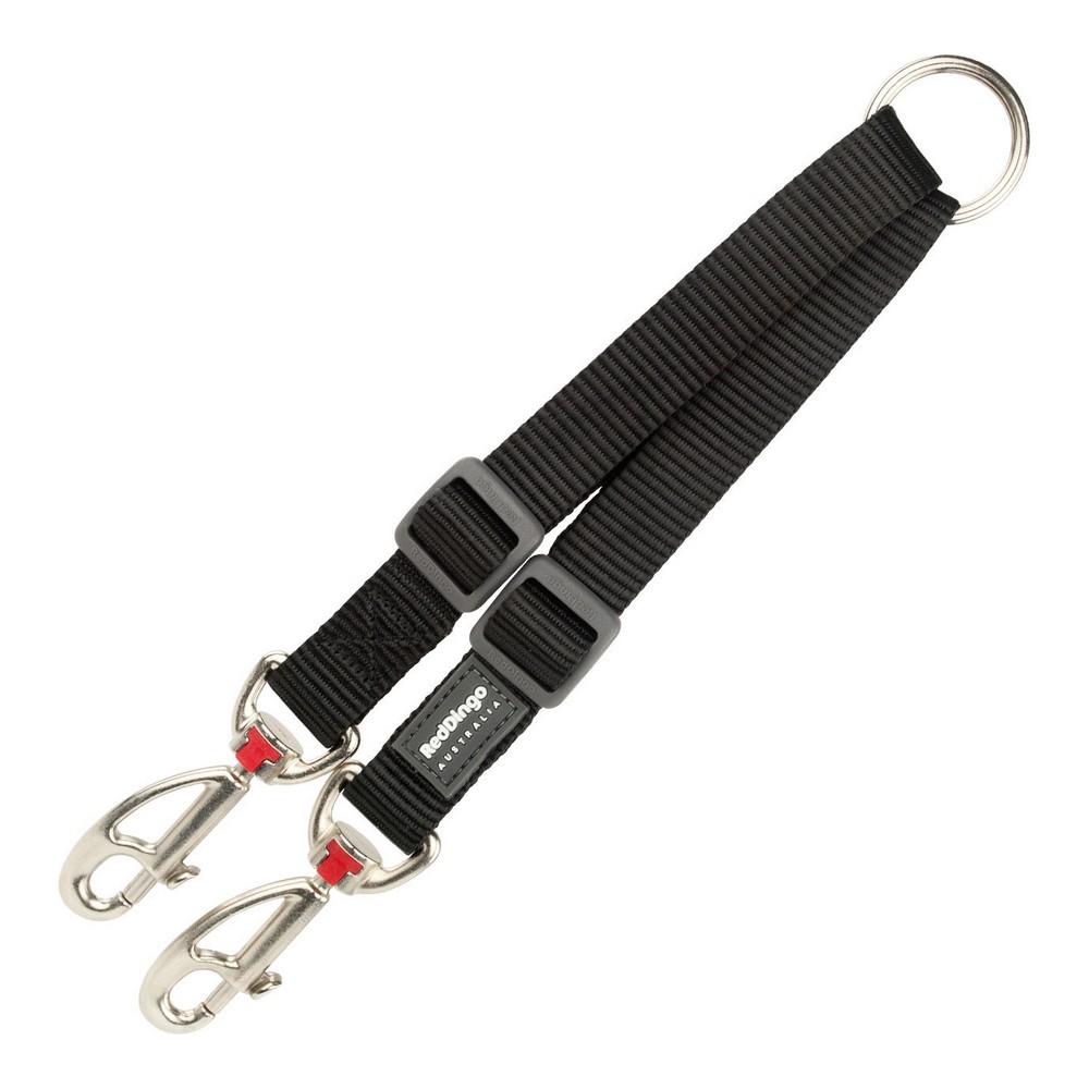 Red Dingo dobbelt-snorforsplitter til 2 hunde - sort, 1,5 Ã 20-26,5 cm