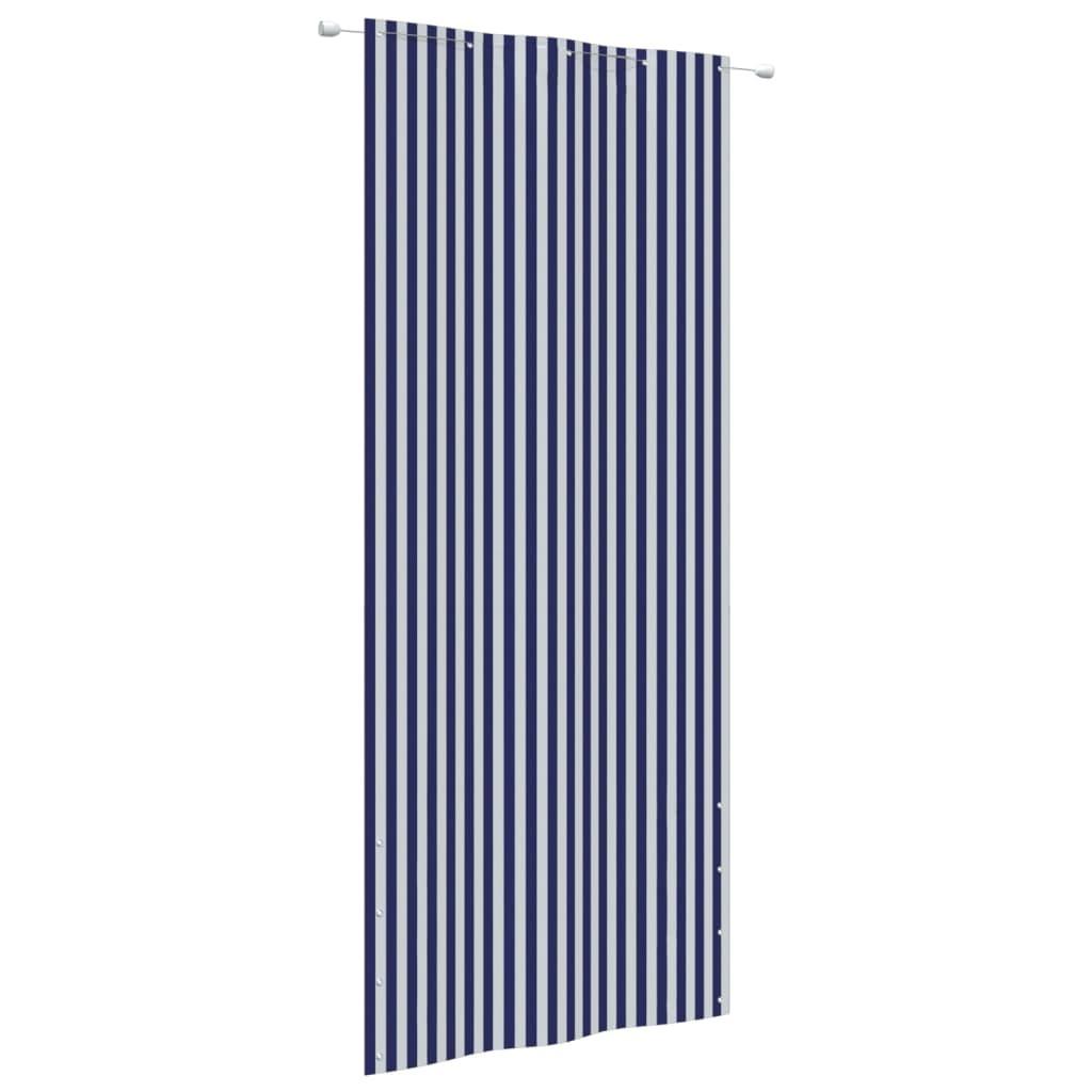 Altanafskærmning 100x240 cm oxfordstof blå og hvid