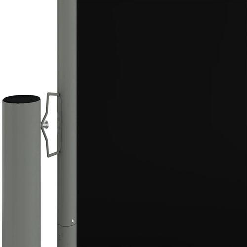 Sammenrullelig sidemarkise 140x600 cm sort