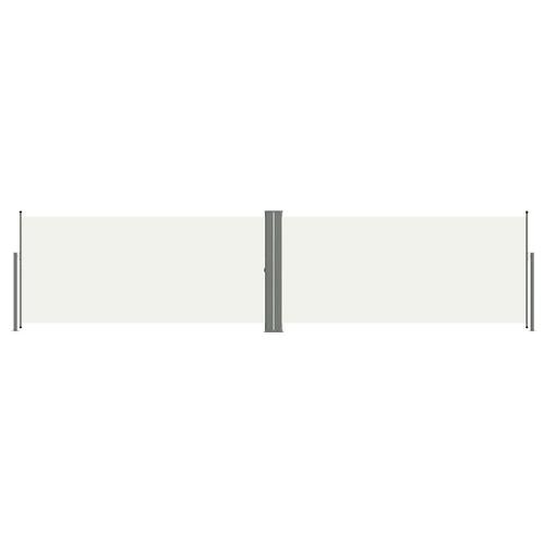 Sammenrullelig sidemarkise 140x600 cm cremefarvet