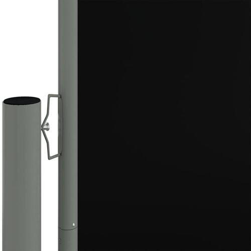 Sammenrullelig sidemarkise 117x1200 cm sort