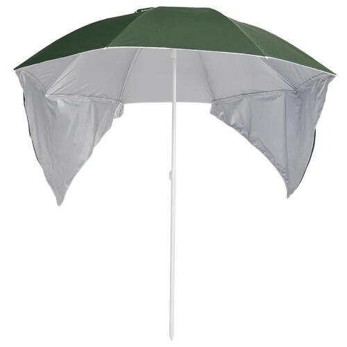 Strandparasol med sidevægge 215 cm grøn