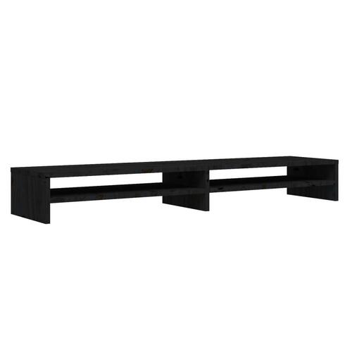 Skærmholder 100x24x13 cm massivt fyrretræ sort