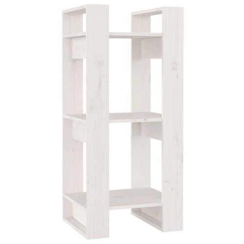 Bogreol/rumdeler 41x35x91 cm massivt fyrretræ hvid