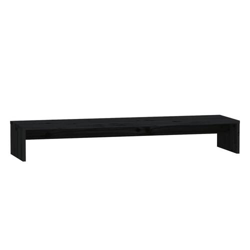 Skærmholder 100x27x15 cm massivt fyrretræ sort