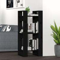 Bogreol/rumdeler 41x35x91 cm massivt fyrretræ sort