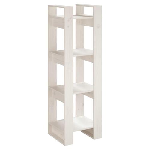 Bogreol/rumdeler 41x35x125 cm massivt fyrretræ hvid