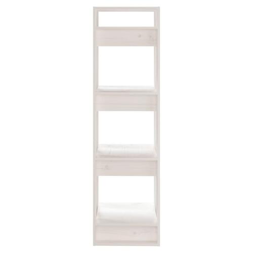 Bogreol/rumdeler 41x35x125 cm massivt fyrretræ hvid
