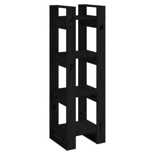 Bogreol/rumdeler 41x35x125 cm massivt fyrretræ sort