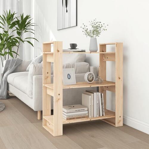 Bogreol/rumdeler 80x35x91 cm massivt fyrretræ