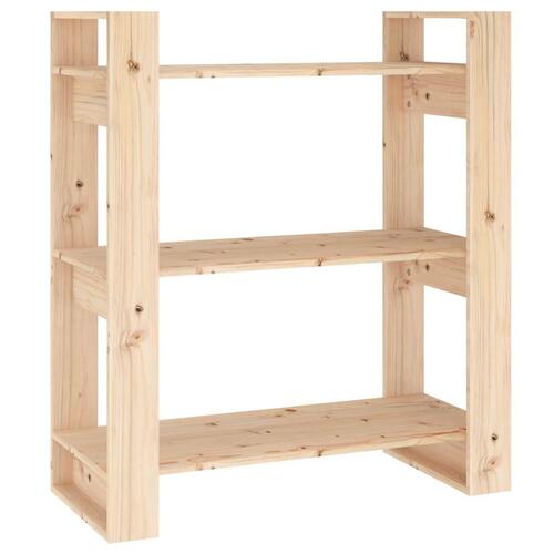 Bogreol/rumdeler 80x35x91 cm massivt fyrretræ