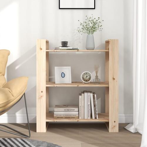 Bogreol/rumdeler 80x35x91 cm massivt fyrretræ