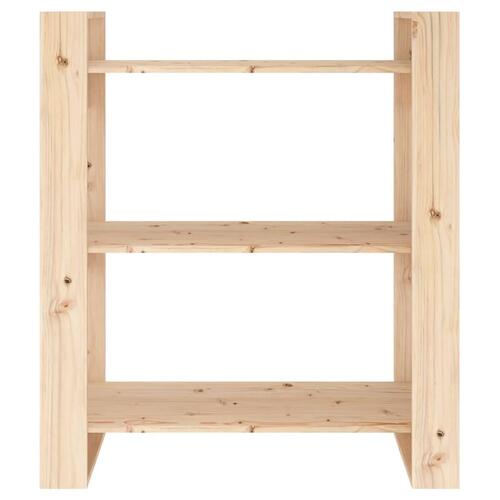 Bogreol/rumdeler 80x35x91 cm massivt fyrretræ