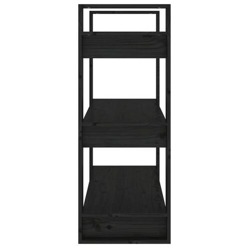 Bogreol/rumdeler 80x35x91 cm massivt fyrretræ sort