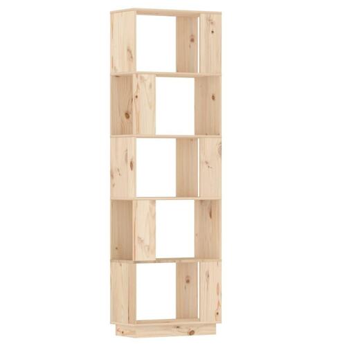 Bogreol/rumdeler 51x25x163,5 cm massivt fyrretræ