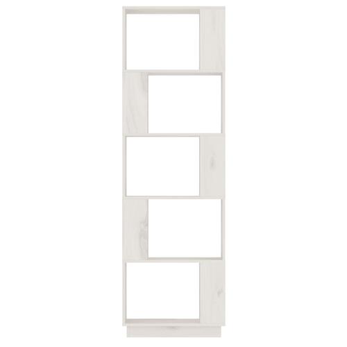 Bogreol/rumdeler 51x25x163,5 cm massivt fyrretræ hvid
