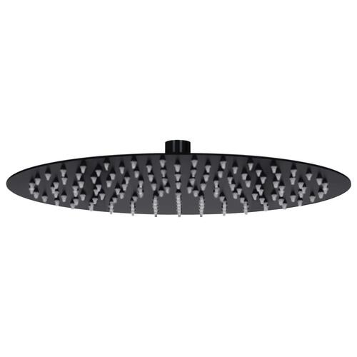 Regnbrusehoved rustfrit stål 30 cm rund sort