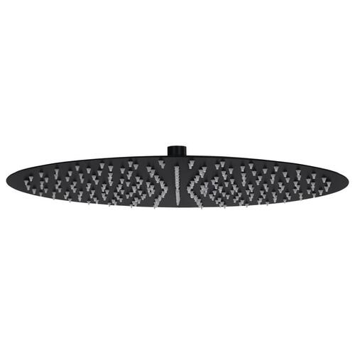 Regnbrusehoved rustfrit stål 40 cm rund sort