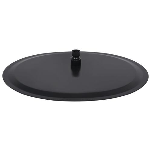 Regnbrusehoved rustfrit stål 40 cm rund sort