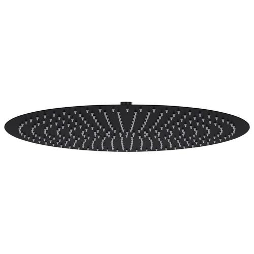Regnbrusehoved 50 cm rustfrit stål rund sort