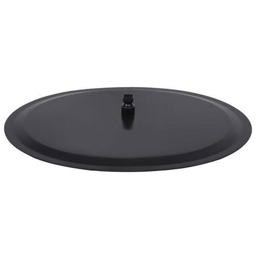 Regnbrusehoved 50 cm rustfrit stål rund sort
