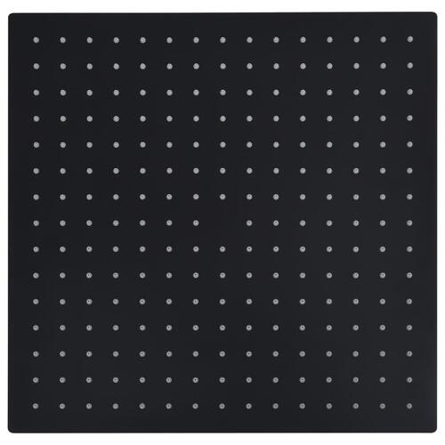 Regnbrusehoved 40x40 cm rustfrit stål firkantet sort