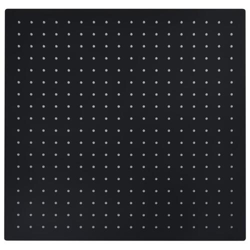 Regnbrusehoved 50x50 cm rustfrit stål firkantet sort