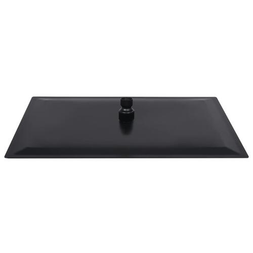 Regnbrusehoved 40x30 cm rustfrit stål rektangulær sort