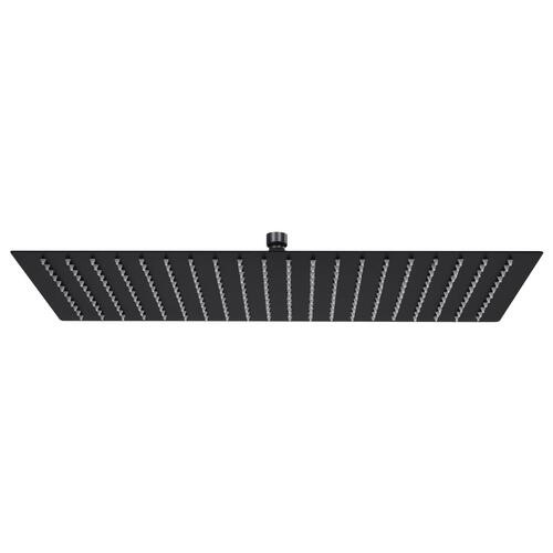 Regnbrusehoved 50x30 cm rustfrit stål rektangulær sort