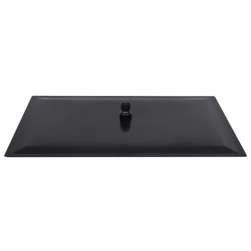 Regnbrusehoved 50x30 cm rustfrit stål rektangulær sort