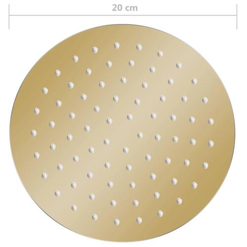 Regnbrusehoved 20 cm rund rustfrit stål guldfarvet