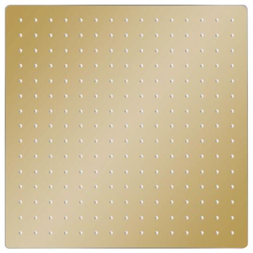 Regnbrusehoved 40x40 cm firkantet rustfrit stål guldfarvet