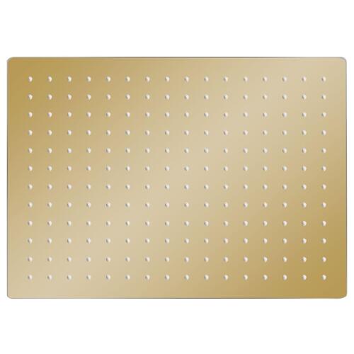 Regnbrusehoved 40x30 cm rustfrit stål rektangulær guldfarvet