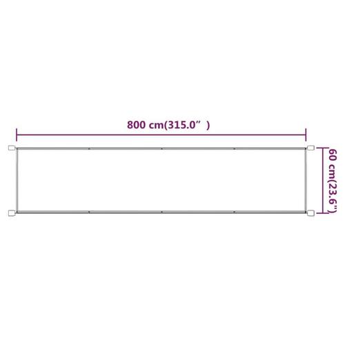Lodret markise 60x800 cm oxfordstof terrakottafarvet