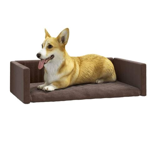 Hundepude til bagagerum 70x45 cm linnedlook brun