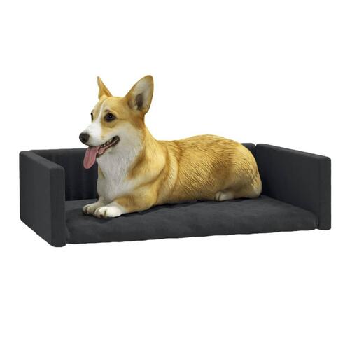 Hundepude til bagagerum 70x45 cm linnedlook sort