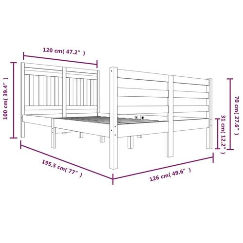 Sengeramme 120x190 cm Small Double massivt træ