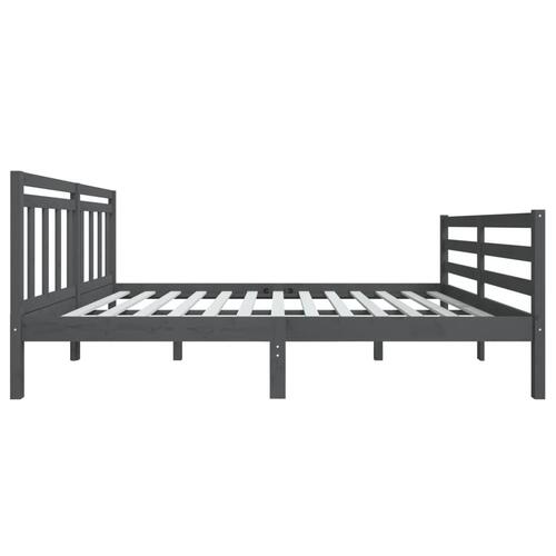 Sengeramme 140x190 cm massivt træ grå