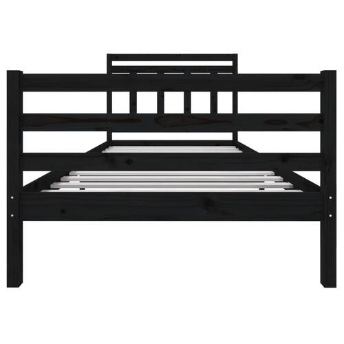 Sengeramme 100x200 cm massivt træ sort