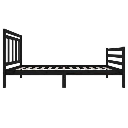 Sengeramme 100x200 cm massivt træ sort