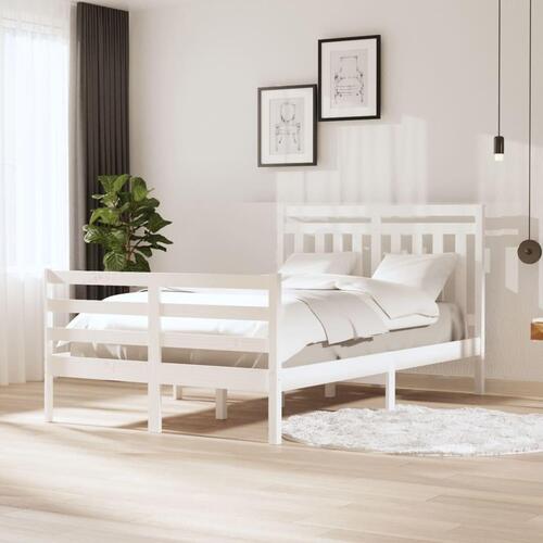 Sengeramme 120x200 cm massivt træ hvid