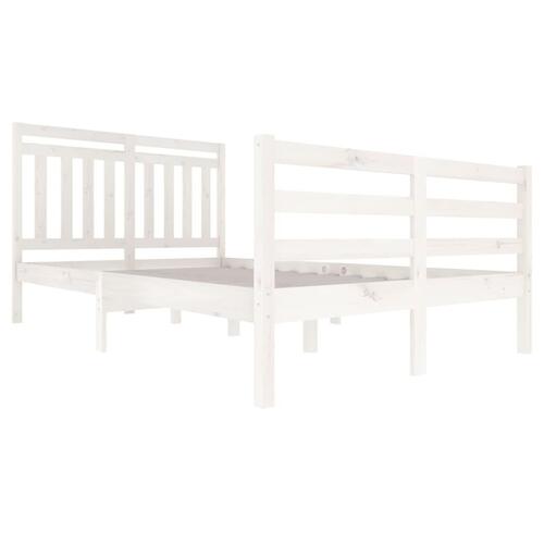 Sengeramme 120x200 cm massivt træ hvid