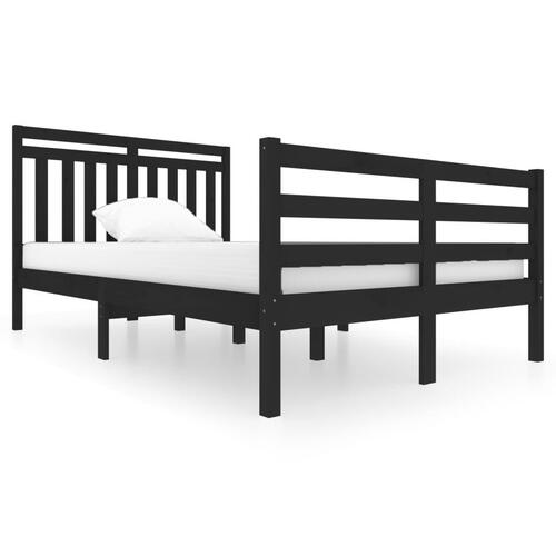 Sengeramme 120x200 cm massivt træ sort
