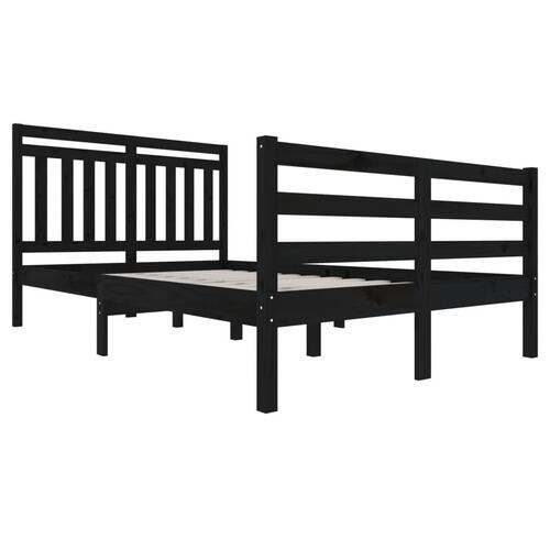 Sengeramme 120x200 cm massivt træ sort