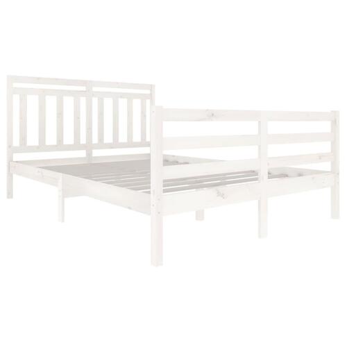 Sengeramme 140x200 cm massivt træ hvid
