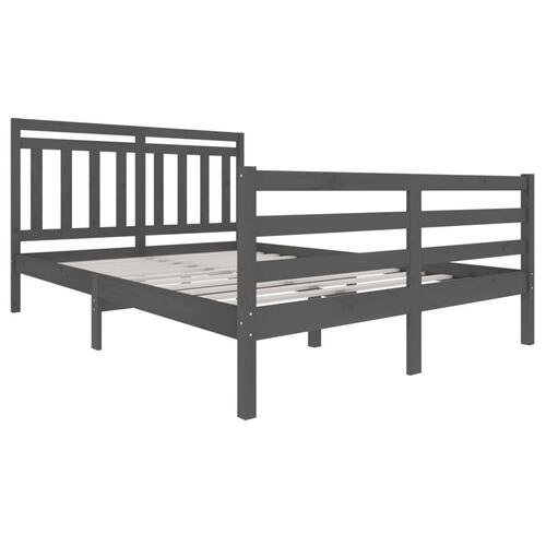 Sengeramme 140x200 cm massivt træ grå
