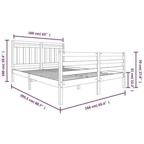 Sengeramme 160x200 cm massivt træ