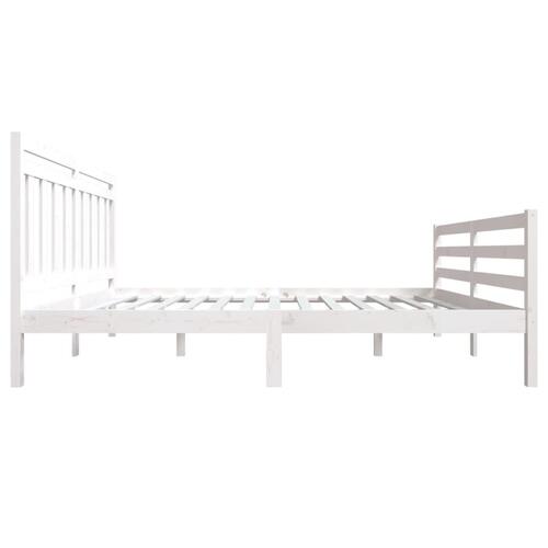 Sengeramme 160x200 cm King Size massivt træ hvid