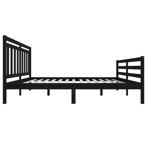 Sengeramme 160x200 cm massivt træ sort